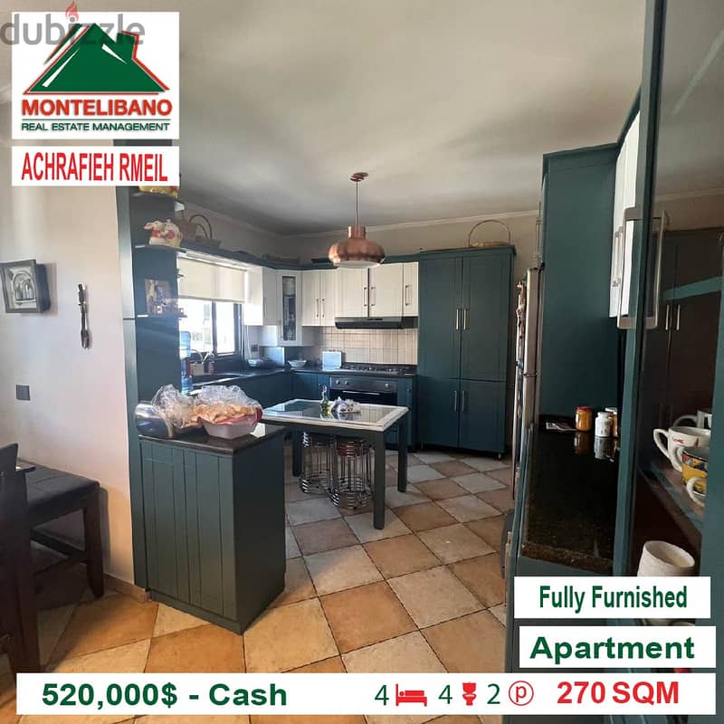 520,000$ Cash payment!!! Apartment for sale in Achrafieh Rmeil!! 5