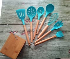excellent blue cooking spoons set