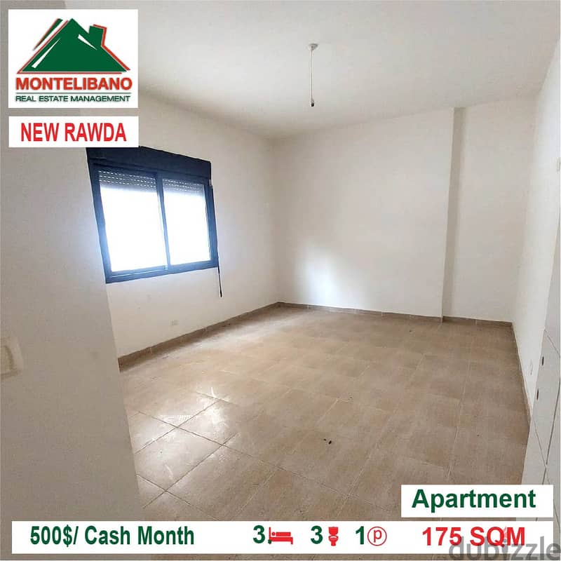 500$/Cash Month!!! Apartment for rent in New Rawda!!! 1