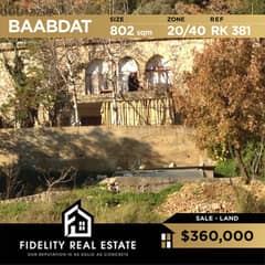 Baabdat land for sale RK381