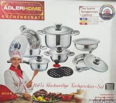 AdlerHome Stainless Steel Cookware Set 16 Pcs