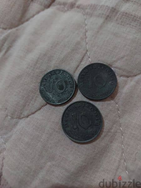 Three German Nazi Coins WW II 0