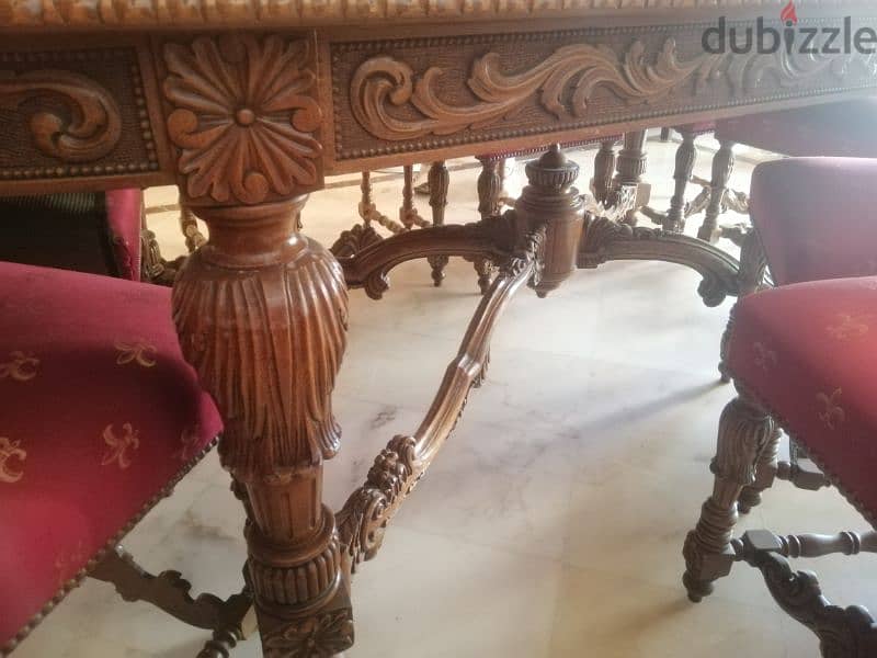 غرفة سفرة خشب سنديان فرنساوي من الروائع فخمة ومميزة رائعة Dining table 4