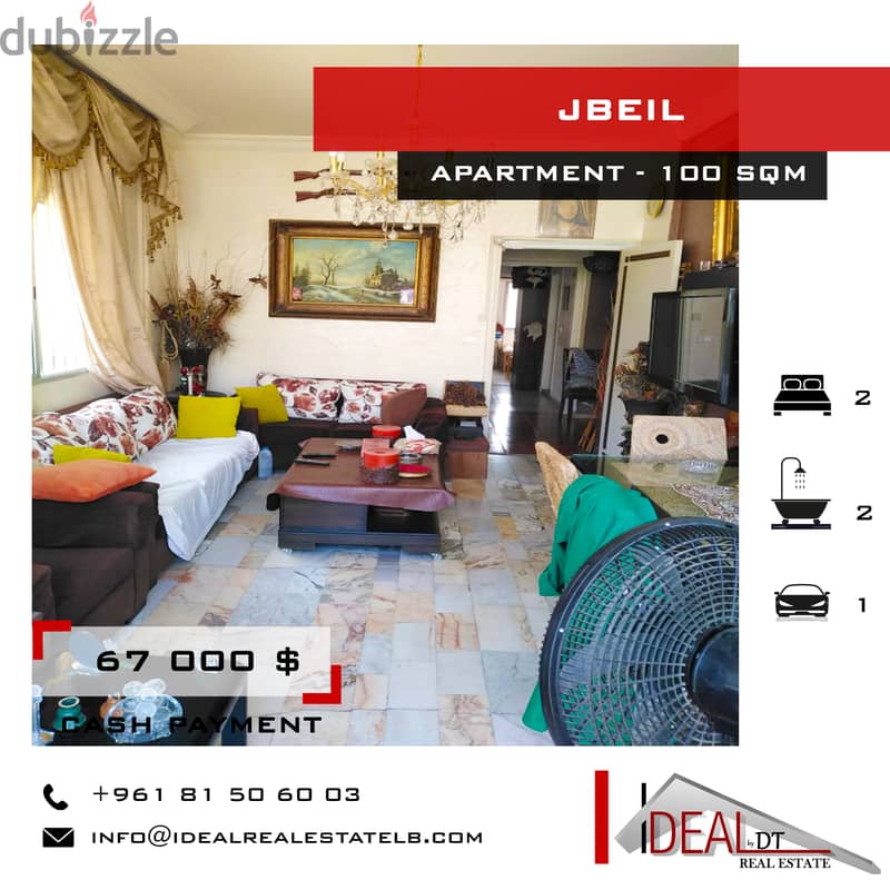 67 000 $ Apartment for sale in jbeil 100 SQM REF#JH17215 0