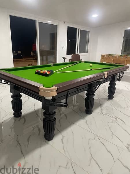 Stone Carving wood Pool table 2