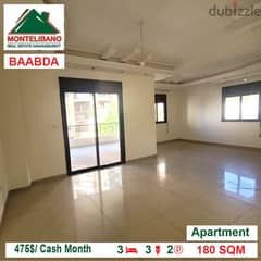 475$/Cash Month!!! Apartment for rent in Baabda!!!