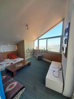 Semi-Furnished Rooftop in Dhour El Choueir with Mountain and Sea View 0