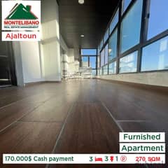 170,000$ Cash payment!! Apartment for sale in Ajaltoun!! 0