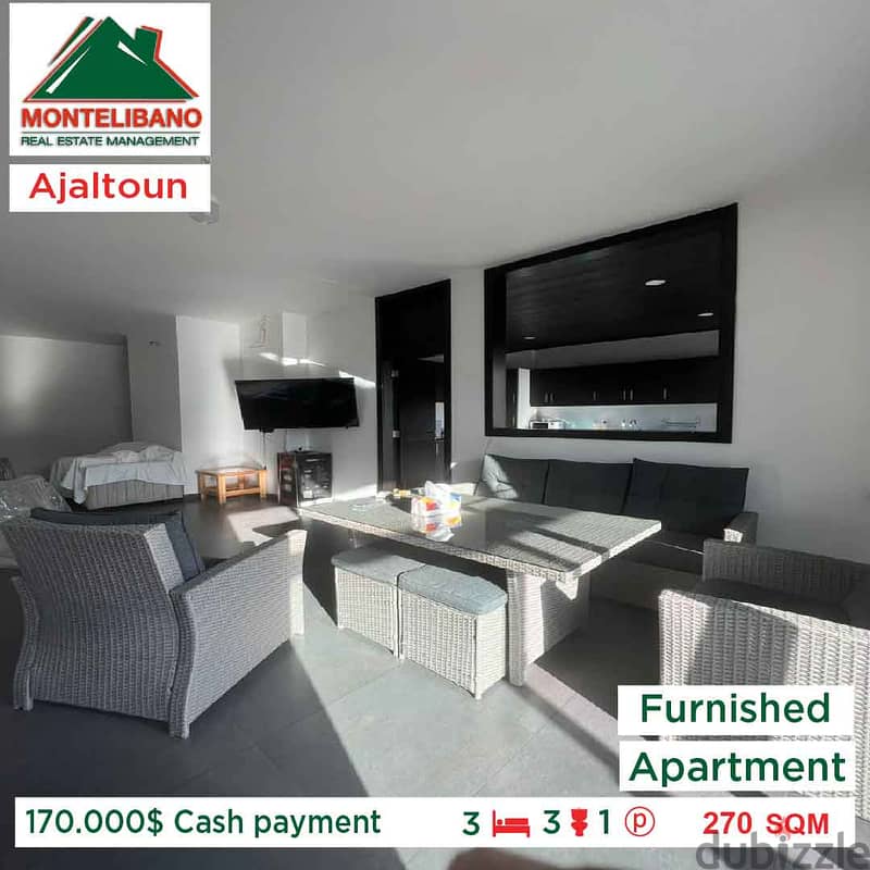 170,000$ Cash payment!! Apartment for sale in Ajaltoun!! 1