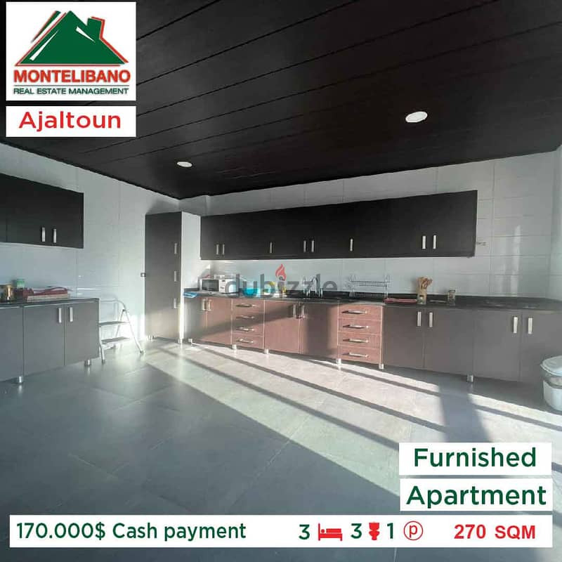 170,000$ Cash payment!! Apartment for sale in Ajaltoun!! 3