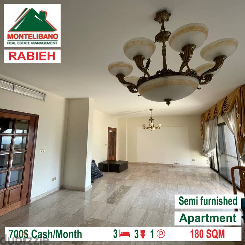 Semi furnished apartment for rent in  RABIEH!!! 1