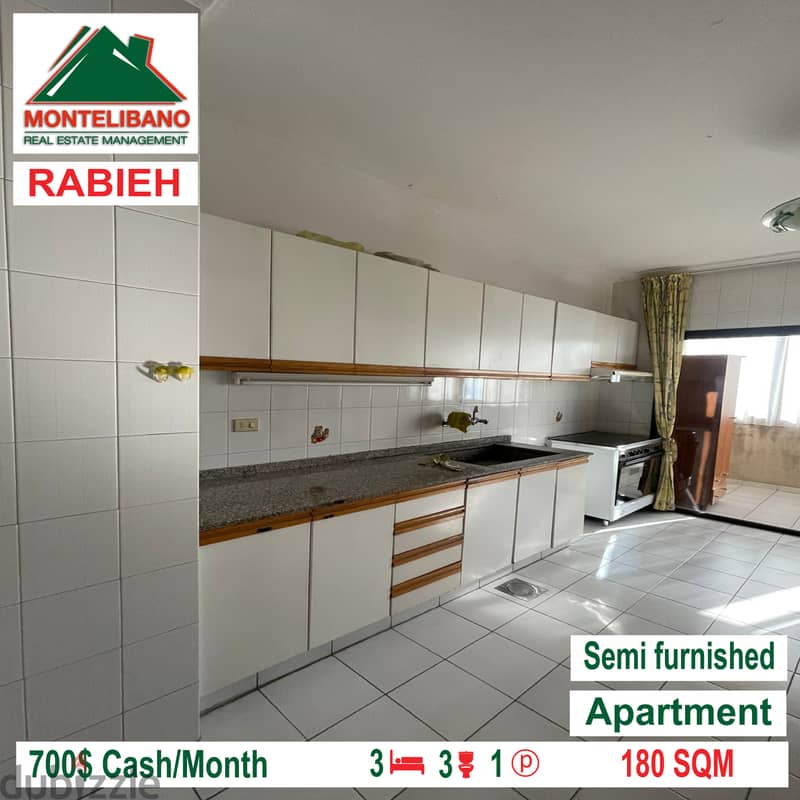 Semi furnished apartment for rent in  RABIEH!!! 2