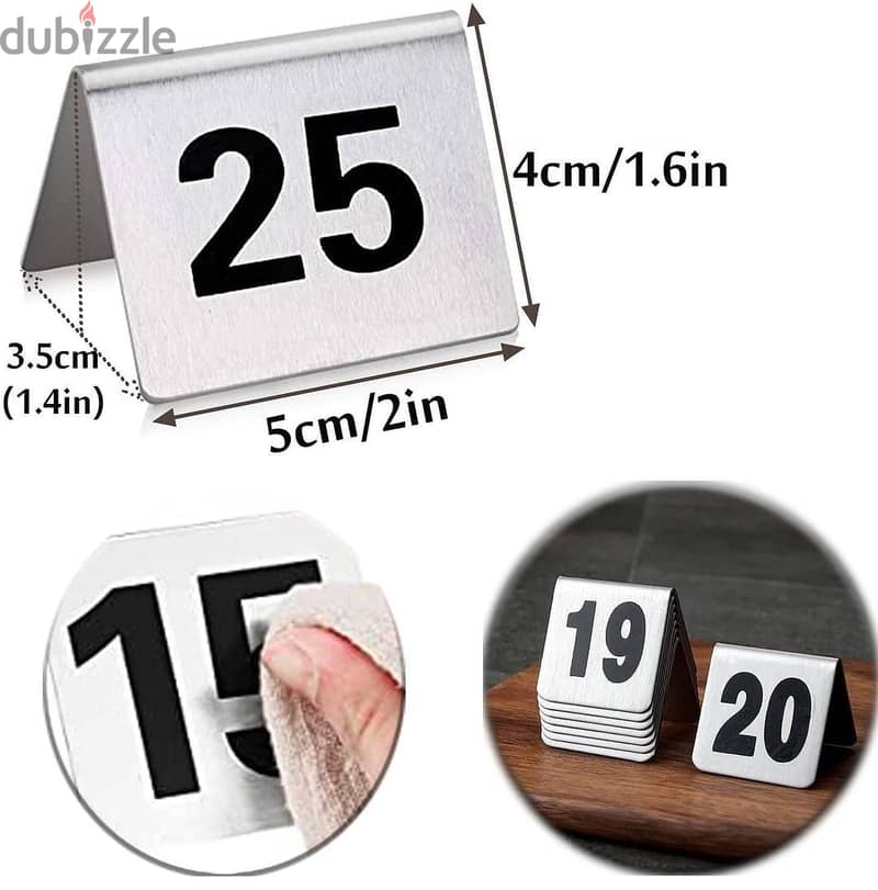 Stainless Steel Table Number, 5x4x3.5cm, Available 1-72 2.00 USD  Chec 0