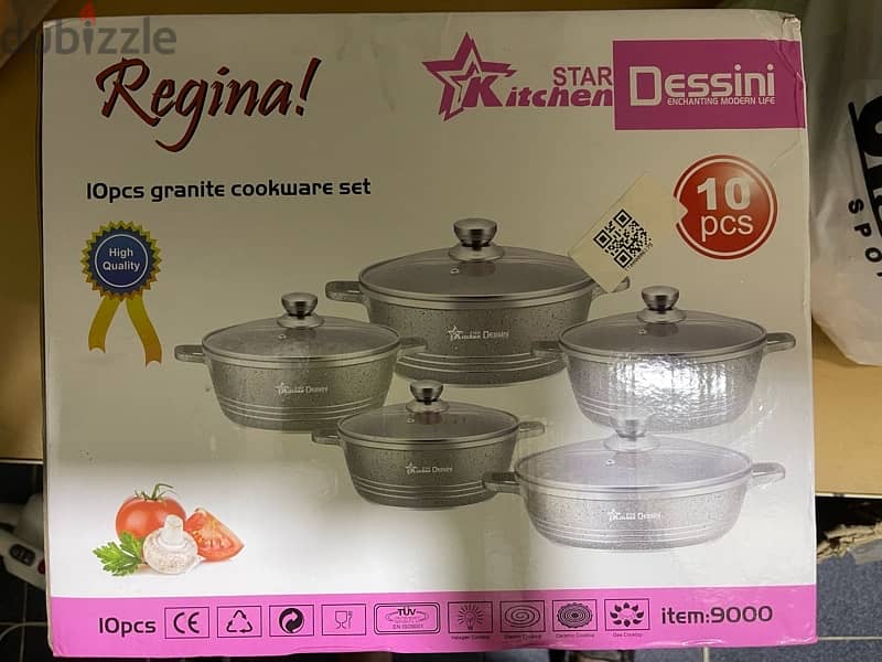 Dessini cooking pots set/طقم طناجر ١٠ قطع 0