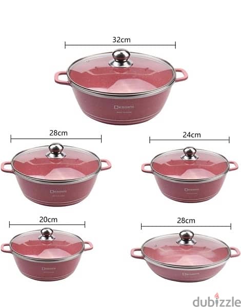 Dessini cooking pots set/طقم طناجر ١٠ قطع 1