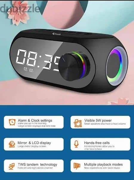 kisonli Bluetooth speaker alarm clock 1