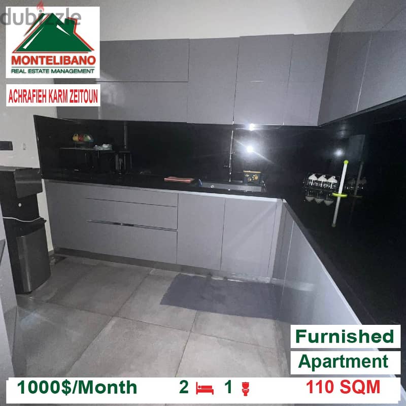 1000$/ Month!! Apartment for Rent in ACHRAFIEH KARM EL ZEITOUN 1