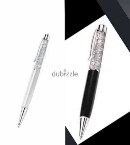 crystalline pen original swarovski no bag no box black white 0