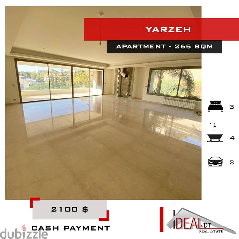 Apartment for rent in yarzeh 265 SQM REF#MA82036 0