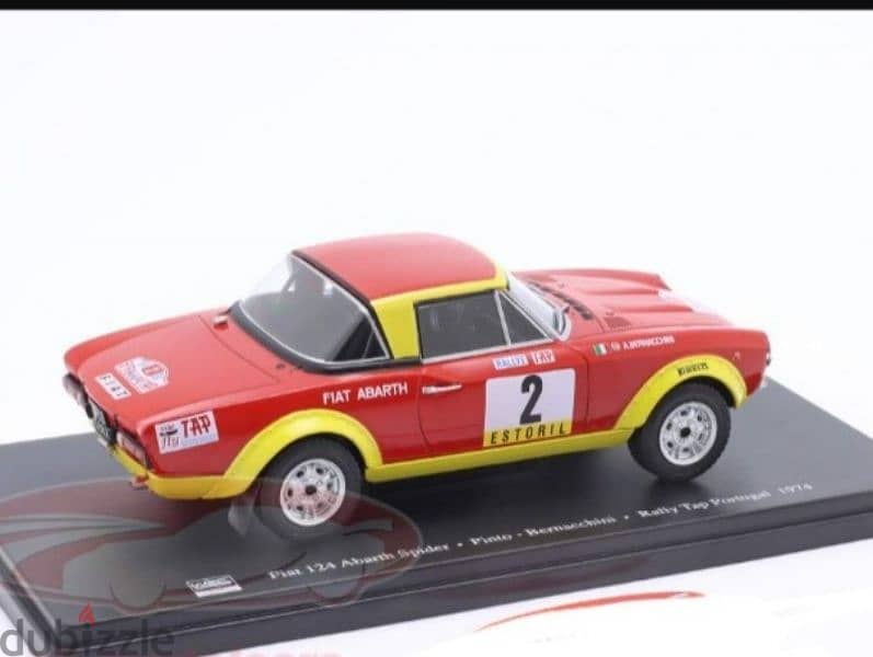 First Abarth 124 (Rally Portugal 1974) diecast car model 1:24. 4