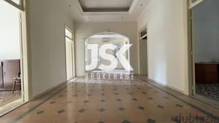L13175-Vintage 3-Bedroom Apartment for Rent In Achrafieh, Carré D'or