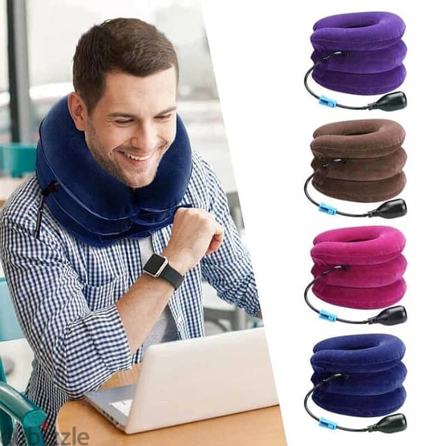 Cervical Traction Neck Pillow with Air Pump for Neck & Shoulders 7