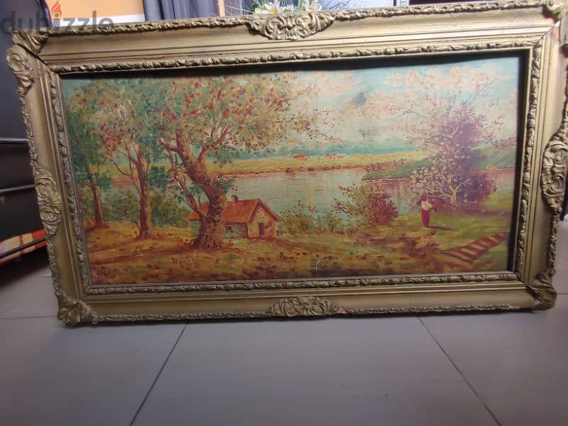 antique painting very old more than 100 years old amazing color 1