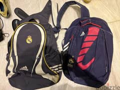 Real madrid and french national team bag packs
