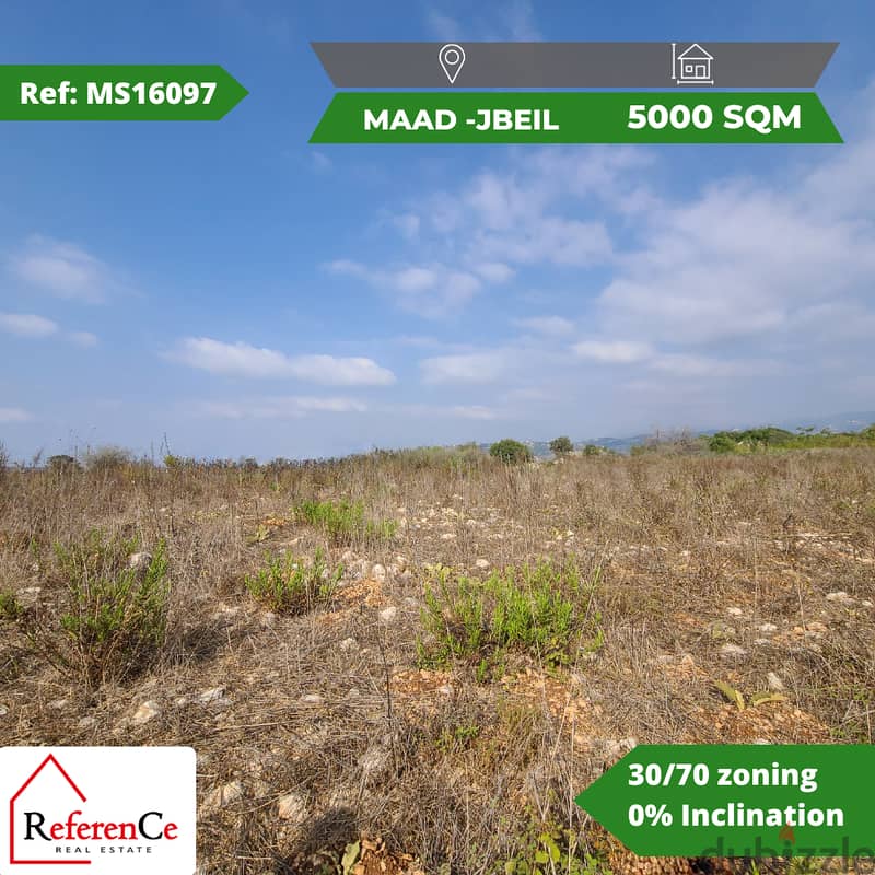 land in Maad Jbeil with a Mountain View أرض في معاد جبيل 0