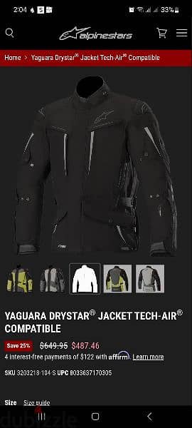 Jacket Tech -Air Yaguara Drystar compatible 1