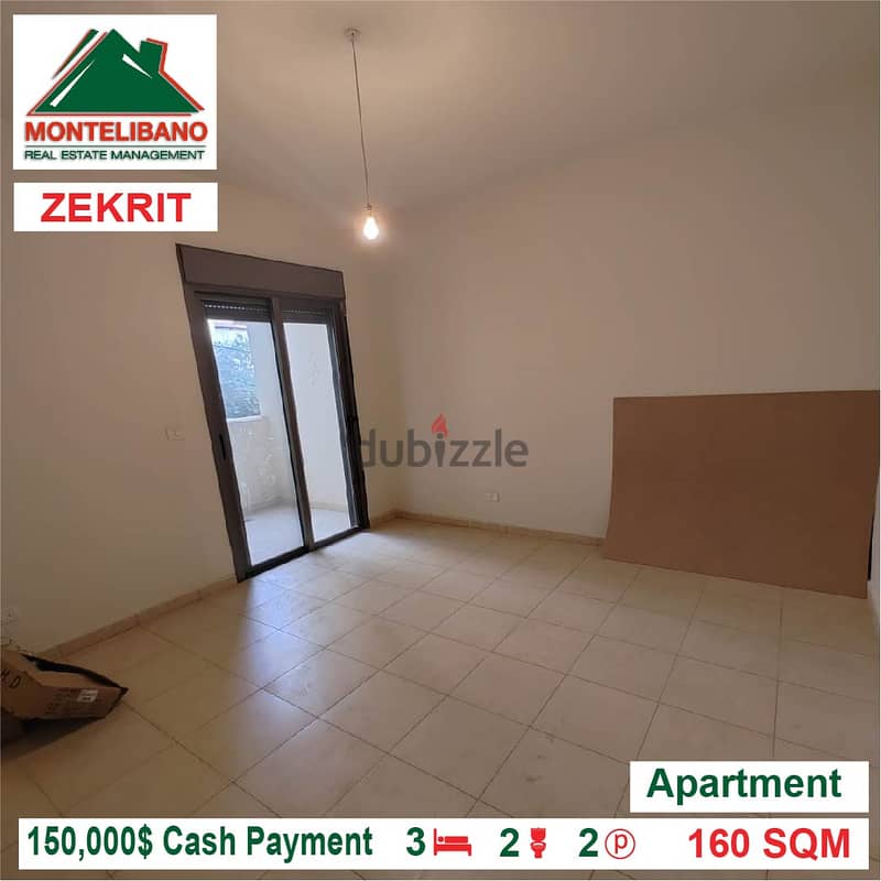 150,000$ Cash Payment!! Apartment for sale in Zekrit!!! 1