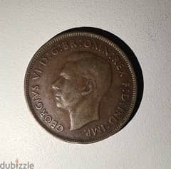 Kangaroo penny year 1943 Australia coin