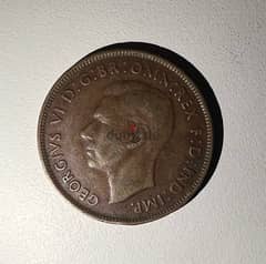 Kangaroo penny year 1947 Australia coin