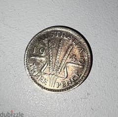 3 pence Australia coin year 1943
