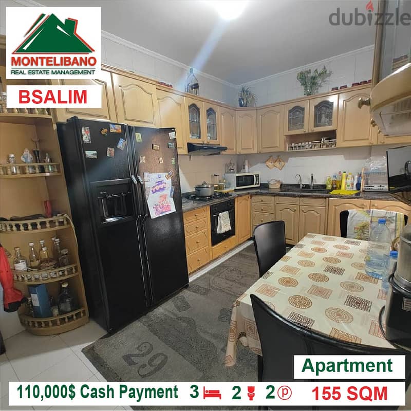110,000$ Cash Payment!! Apartment for sale in Bsalim!! 3