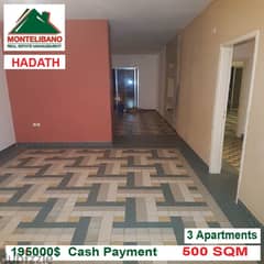 195000!!Apartment for Sale in HADATH !!