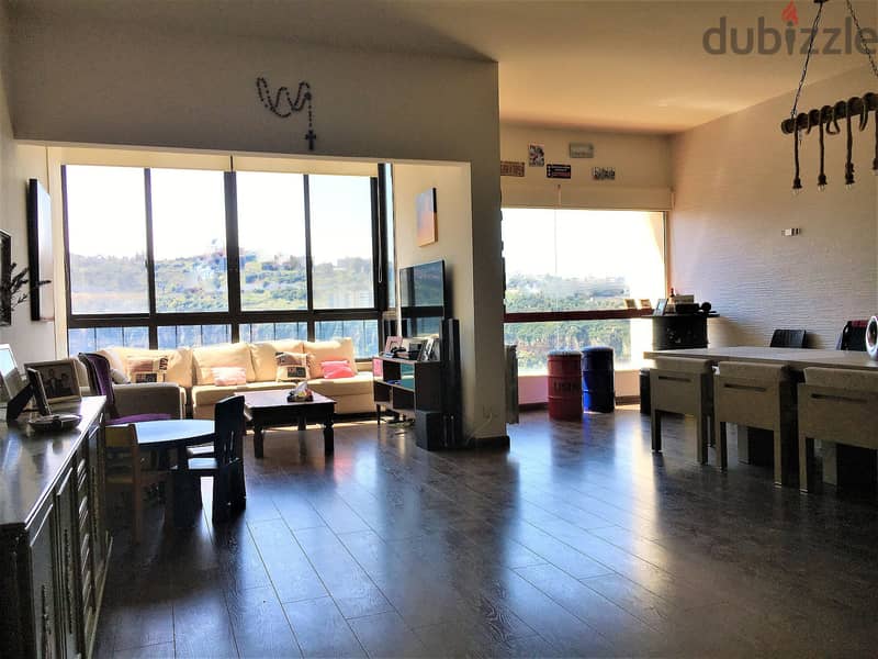 240 SQM Apartment in Mansourieh, Metn with Valley and Partial Sea View 1