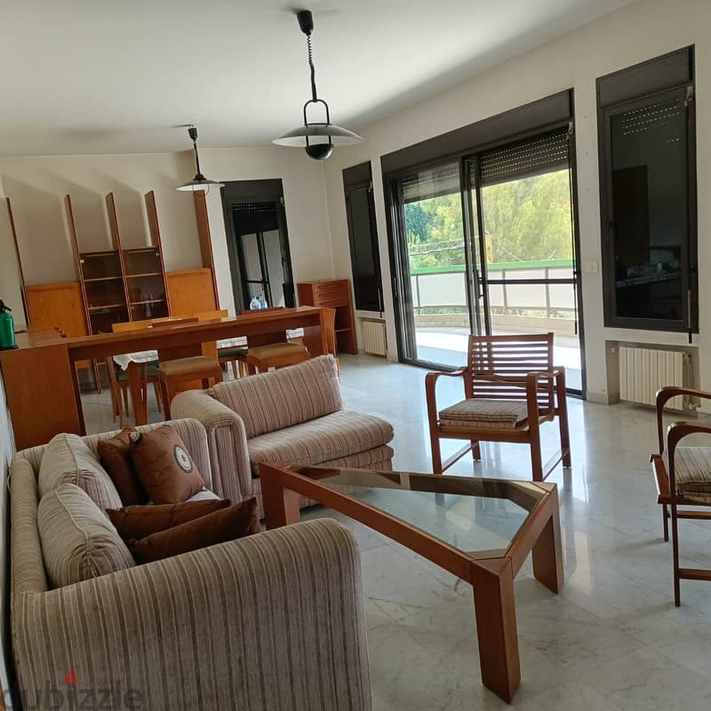 Semi furnished 210m2 apartment+open sea view for rent in Beit El Chaar 7
