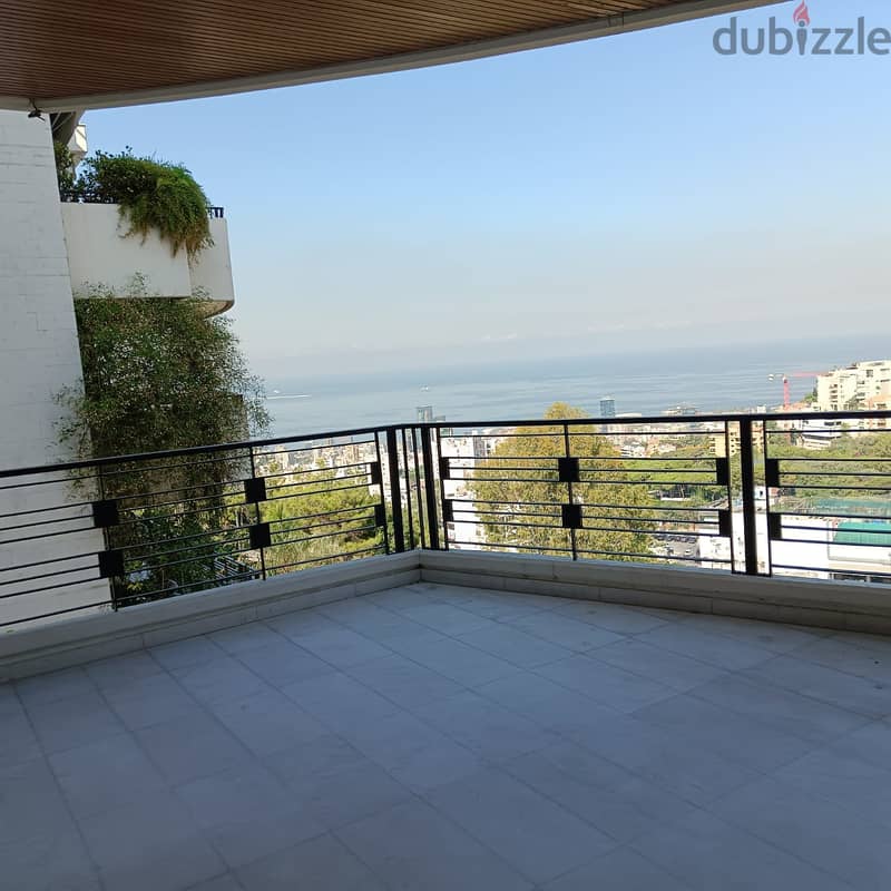Decorated furnished 275 m2 apartment+open sea view for rent in Rabieh 0