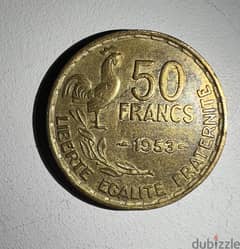 French coin 1953 in perfect condition