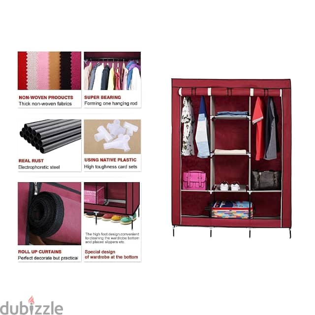 Storage Wardrobe 88130 with 3 Layers and 8 Shelves 2