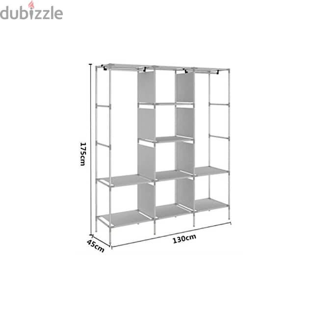 Storage Wardrobe 88130 with 3 Layers and 8 Shelves 4