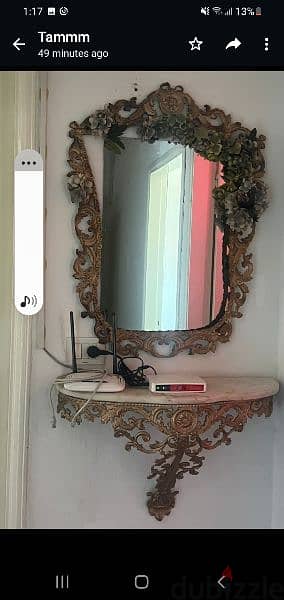 vintage mirror and stand