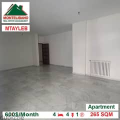 600$!! Apartment for rent in MTAYLEB!! 0