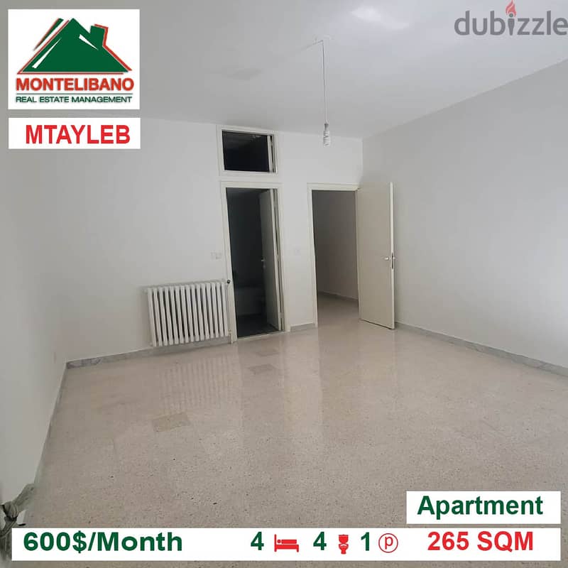 600$!! Apartment for rent in MTAYLEB!! 2