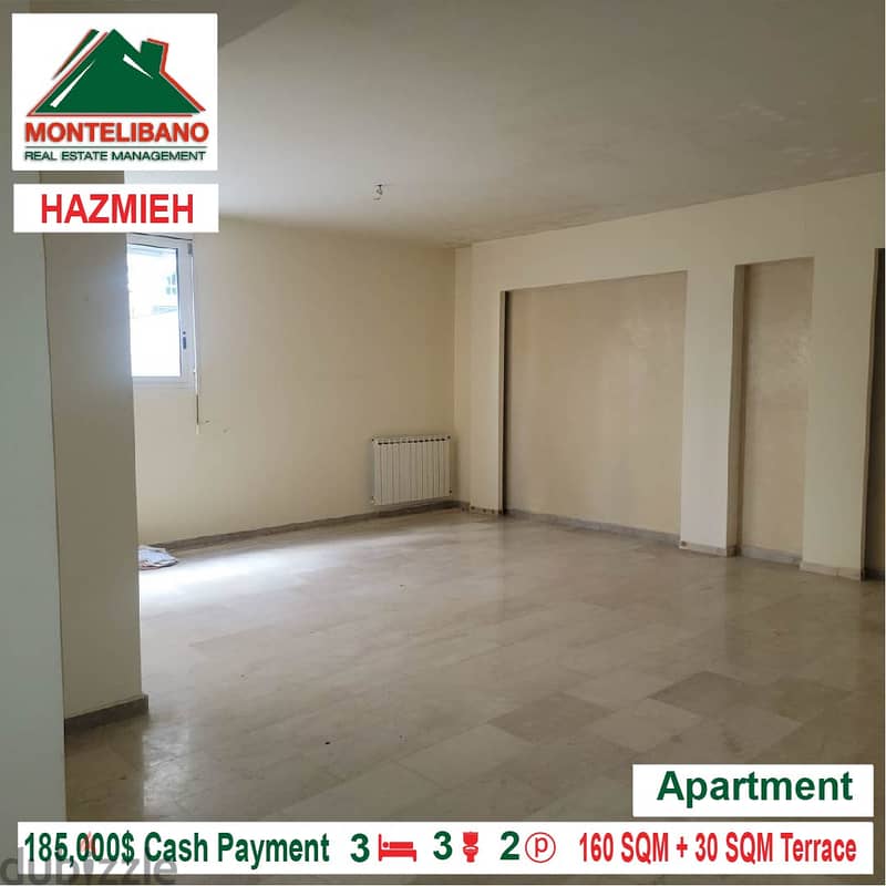 185,000$ Cash Payment!!! Apartment for sale in Hazmieh!! 1