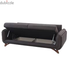 Grey 3 seater sofa bed with storage