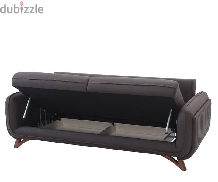 Grey 3 seater sofa bed with storage 0