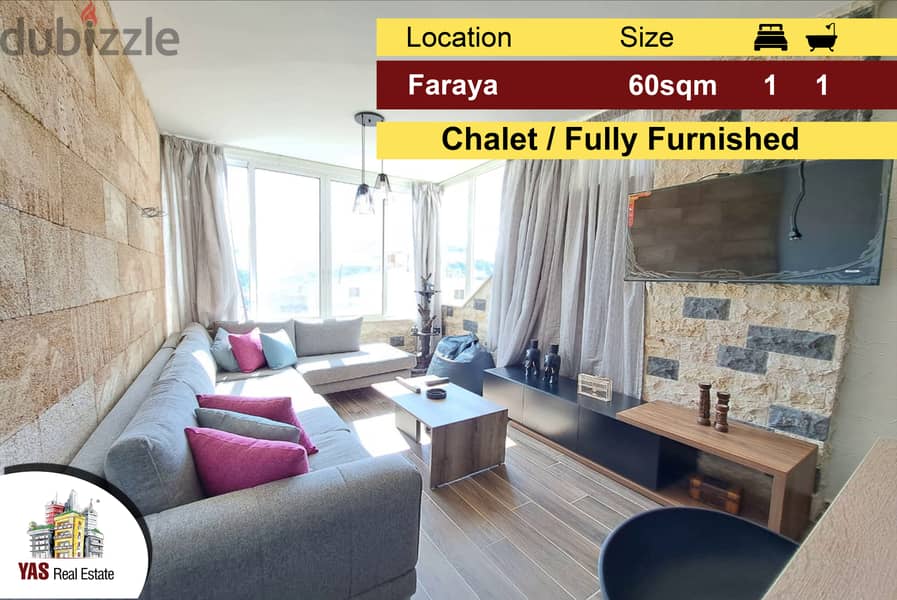 Faraya 60m2 | Cozy Chalet | Mountain View | Mint Condition|Furnished|D 0