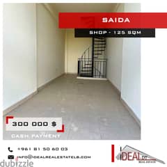 Shop for sale in saida 125 SQM REF#JJ26028